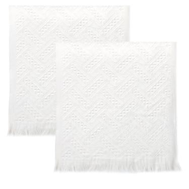 Imagem de Alrhso 2 peças de toalhas de mão boho toalhas de mão waffle 33 x 76 centímetros toalha de cozinha decorativa para banheiro cozinha hotel spa fazenda (bege)