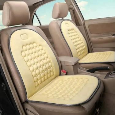 Imagem de Encosto Almofada Massageador para Banco de Carro – Assento Confortável de Bolinhas com 1 Peça (Bege)