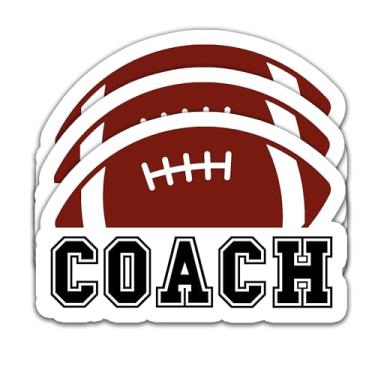 Imagem de Adesivos de treinador de futebol (3 peças) – Decalques de vinil à prova d'água para garrafas de água, copos, laptops – Acessórios esportivos para treinadores e times – 7,6 cm x 5 cm.