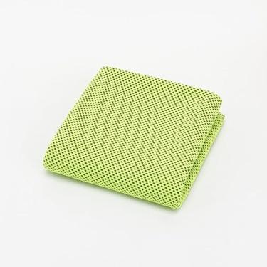 Imagem de 1 pacote de toalha refrescante, toalha de gelo de 101,6 x 30,5 cm, microfibra, macia, respirável, frio, fique fresco para esportes, academia, ioga, treino, acampamento, corrida (verde)