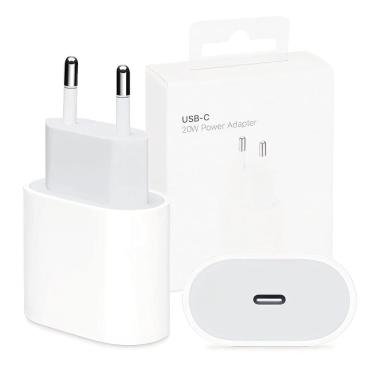 Imagem de Fonte Carregador USB-C 20W Branco Base Adaptador de Energia para Celular