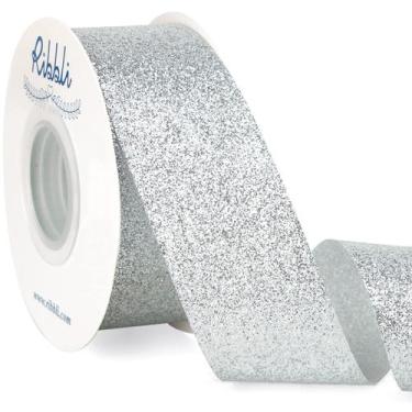 Imagem de Fita decorativa Ribbli Silver Glitter 3,8 cm x 23 cm