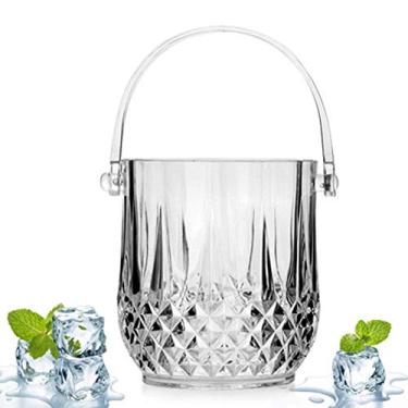 Imagem de Balde de gelo acrílico transparente 1,3 litro bom para até 2 garrafas de vinho ou champanhe balde de gelo