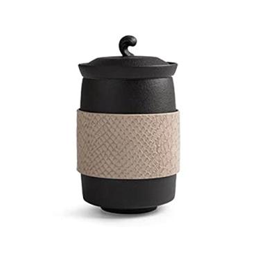 Imagem de Caneca de chá de porcelana com infusor e tampa Teaware com filtro 286 g para chá/café/leite/escritório/casa xícara de café xícara de café (cor: latão)