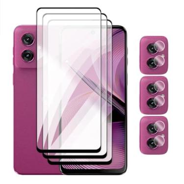 Imagem de Para Motorola Moto G75 G35 G15 G05 G55, filme protetor de tela 6in1 2.5D Full Cover de Vidro Temperado