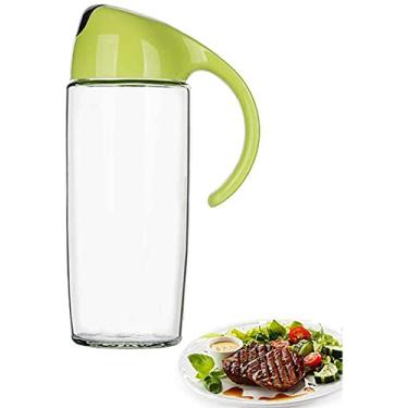 Imagem de 3FLQOOPP Garrafa dispensadora de azeite de oliva automática, recipiente de condimentos à prova de vazamento com tampa e tampa automáticas, bico antigotejamento, alça antiderrapante para cozinha