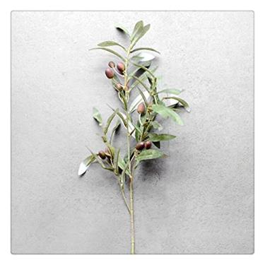 Imagem de GAORUIFENG Ramos artificiais de oliveira com folhas de oliveira para casa, hotel, casamento, decoração faça você mesmo, flores, plantas, guirlanda, folha