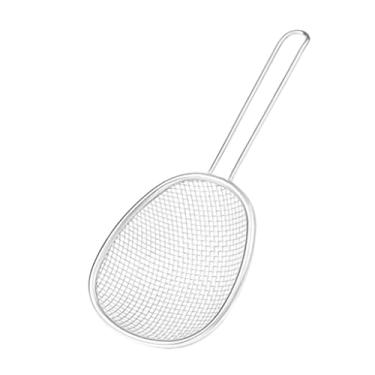 Imagem de Cesta de batatas fritas de aço inoxidável grande coador de batatas fritas colher filtro de alimentos alça longa escumadeira utensílios de cozinha cesta de alimentos fritos