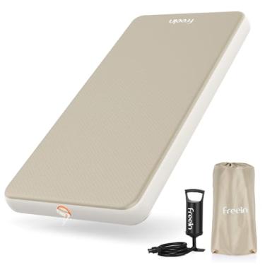 Imagem de Freein Colchão inflável de ar único alto, capacidade de peso de 453 kg - cama de 10 cm de altura - almofada de dormir para acampamento ao ar livre, cama de ar portátil para barraca, hóspedes, chão com
