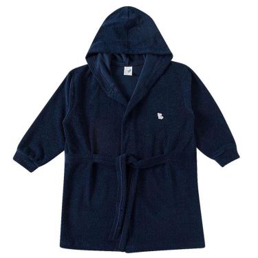 Imagem de Roupão Atoalhado Infantil Manga Longa com Capuz Marinho Tip Top-Unissex