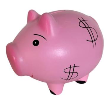 Imagem de Cofre para Guardar Dinheiro, Porco Cofre Cofrinho Colorido Bolinha Porta Moedas e Notas em CerâMica - Presentes, Decoração, Lembrancinha Fofa, 18×14.5×12.5cm(Rosa)