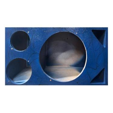 Imagem de Caixa trio duto triangulo 12 pol mdf colorida vazia - Link Parts, AZUL