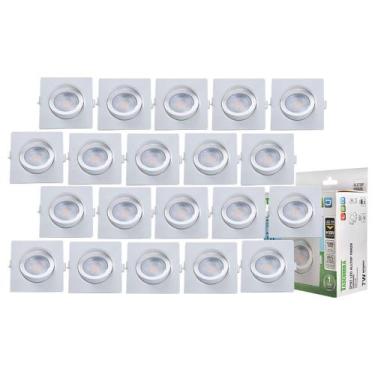 Imagem de Kit 20 Spot Led Par20 Embutir Quadrado Direcionável Bivolt 7w - Taschi