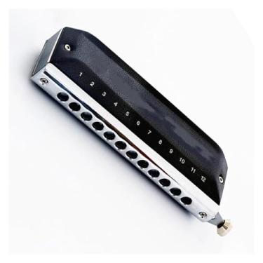 Imagem de Gaita cromática profissional de 12 furos com material de palheta de bronze fósforo durável (cor: C)