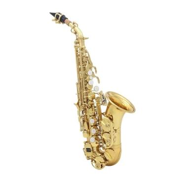 Imagem de Instrumento de saxofone saxofone soprano profissional B saxofone plano instrumento de sopro de madeira saxofone com caixa de pano peças de alça de pescoço