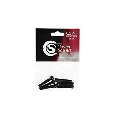 Imagem de Kit Pino para Cavalete de Violão Aço Custom Sound CSP-1 BK Preto (6 Unidades)