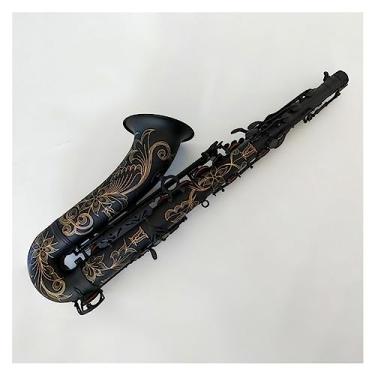 Imagem de Saxofone tenor preto profissional tocando instrumentos musicais de sax plano B com estojo