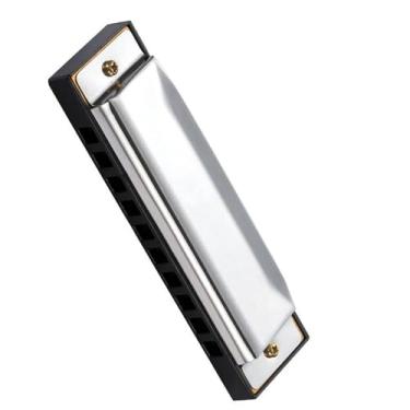 Imagem de Gaita profissional de 10 furos C Key Blues Harmonica A Harpa Instrumento adequado para iniciantes