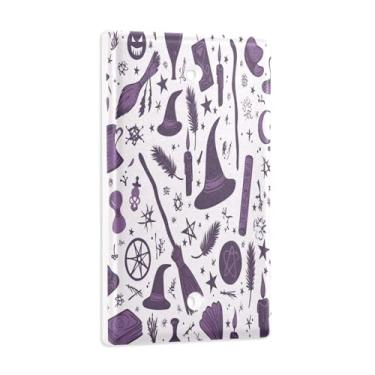 Imagem de Blueangle Placa de parede decoradora de capa em branco, tamanho padrão 1 gangue Halloween Witch Switch Cover para quarto de escritório em casa, 4,53 x 2,76 polegadas (986)