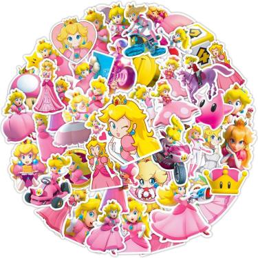Imagem de Adesivos Princess Peach Anime, vinil impermeável, 50 unidades