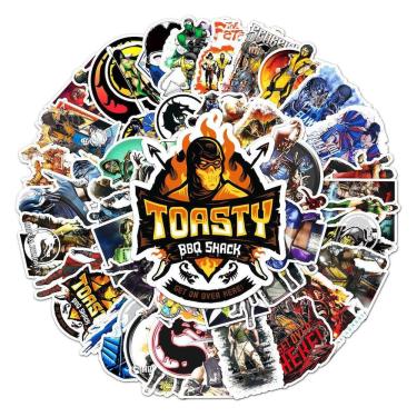 Imagem de Adesivos Mortal Kombat Anime 50 peças de PVC impermeáveis e à prova de sol