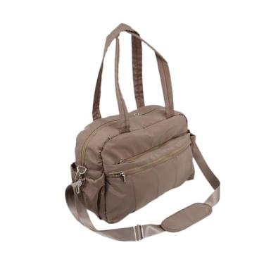 Imagem de menolana Bolsa de ginástica para viagem, transversal, para fitness, com compartimentos para guardar roupas secas e molhadas, bolsa esportiva tipo duffel para, Camelo