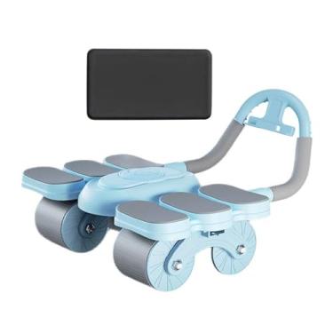 Imagem de Deevoka Roda abdominal, equipamento de fitness AB Machine, silencioso com tapete do joelho, Azul