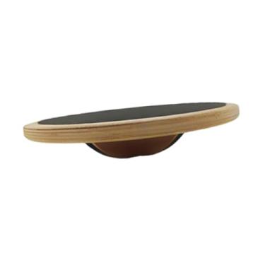 Imagem de oshhni Prancha de equilíbrio de madeira para treinamento de estabilidade, ideal para usar embaixo da mesa, perfeita para exercícios em pé e alongamento da, Style C