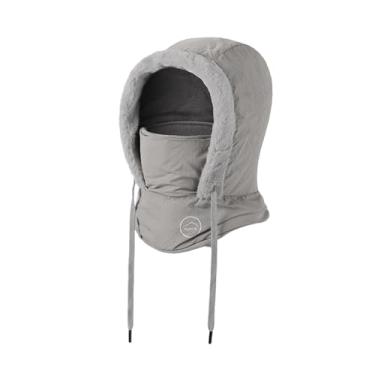 Imagem de simhoa Máscara de esqui com capuz, protetor de pescoço para ciclismo, balaclava grossa, cobertura facial térmica para corrida, ciclismo, motociclismo, Adultos Cinza Claro