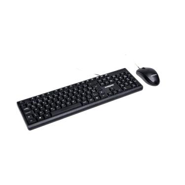 Imagem de KIT TECLADO E MOUSE COM FIO CF1001 USB2.0 PRETO