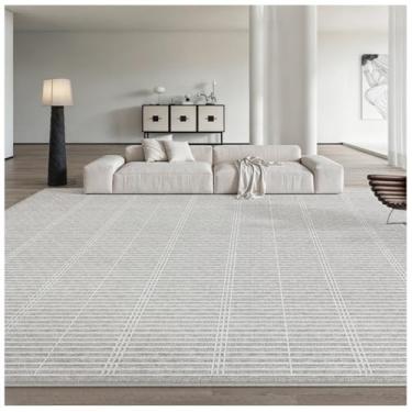 Imagem de SPXMQSS Tapetes grandes para sala de estar, resistente à sujeira e fácil de cuidar, tapete antiderrapante para sofá, mesa de café, para sala de estar, quarto, sala de jantar, escritório, cinza A 200 x