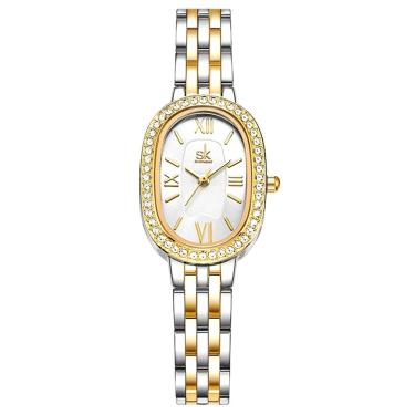 Imagem de Relógio de pulso de quartzo feminino design elegante strass minimalista