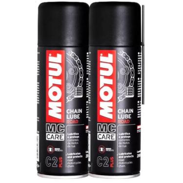 Imagem de Kit Lubrificantes de Corrente Moto Motul C2 Plus Chain Lube 2 Unidades