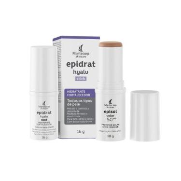 Imagem de Kit Praticidade na rotina Epidrat Hyalu Stick + Episol Color Stick tom