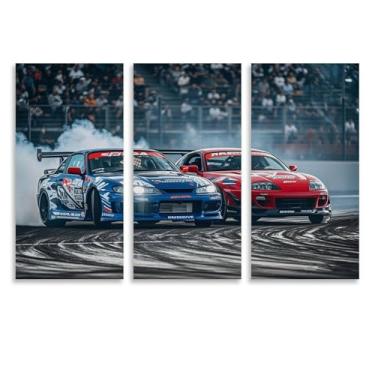 Imagem de HUIROBO Pôster de carros esportivos S15 And Sup Jdm arte de parede em tela para sala de estar quarto decoração de casa escritório pintura pôsteres (30 x 60 cm) × 3