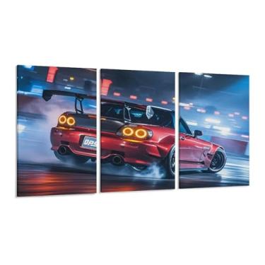 Imagem de HouLaiZhe Pôster Drift Racing Sports JDM Car S2000 arte de parede em tela para sala de estar quarto decoração de casa escritório pintura pôsteres (30 x 60 cm) × 3