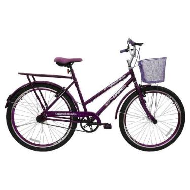 Imagem de Bicicleta Cairu Aro 26 Cesta Feminino Personal Genova 311010, Roxo
