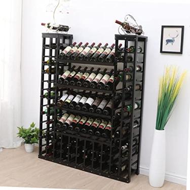 Imagem de GKPSSURV Rack moderno de exibição de vinho montado na parede para garrafas de vinho - refrigerador de vinho de chão, rack de garrafa de vinho de madeira maciça/armário de vinho, rack de exibição