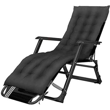 Imagem de Cadeira de gravidade zero, espreguiçadeira de metal, dobrável, G, pátio, área externa, poltrona, almofadas grossas, cadeira de escritório reclinável portátil com apoio para os pés, espreguiçadeira