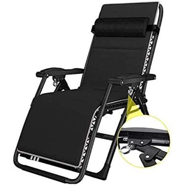 Imagem de YYBOES Espreguiçadeiras, espreguiçadeiras, espreguiçadeiras, cadeira reclinável dobrável confortável com encosto de cabeça, acampamento ao ar livre, viagem, praia, jardim, pesca, cadeiras