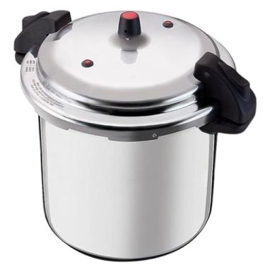 Imagem de Panela de Pressão 24 Litros, Alumínio, Cinza, Fechamento Externo, 35,5cm Diâmetro x 40,8cm Altura, com 2 Válvulas de Segurança