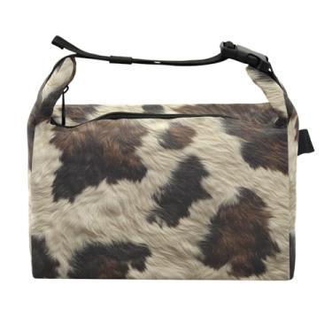 Imagem de STAYTOP Lancheira com textura de vaca com fivela de alça, lancheira isolada para meninos e meninas, lancheira térmica para trabalho escolar