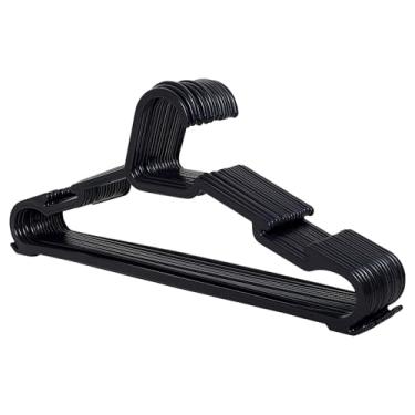 Imagem de Kit 20 Cabides Pretos Reforçados e Resistentes para Roupas de Adulto