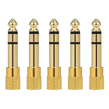 Imagem de 5PCS Adaptador de Plugue Áudio 6 35mm Macho para Fêmea 3 5mm Conversor Estéreo Microfone Fone Ouvido Amplificador