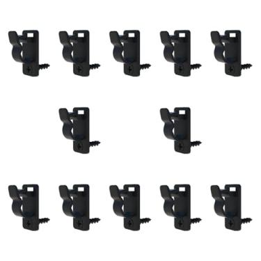 Imagem de KiBcsLic Conjunto de 12 Presilhas para Fios de Decoração Externa, Organizador de Cabos para Luzes de Natal, Fadas e LED, Ideal para Paredes, Casamentos e, Preto