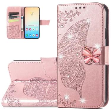 Imagem de Monwutong Capa carteira para Samsung Galaxy A36 5G, capa flip de couro PU à prova de choque com padrão de borboleta 3D, fecho magnético e compartimentos para cartões de dinheiro para Samsung Galaxy