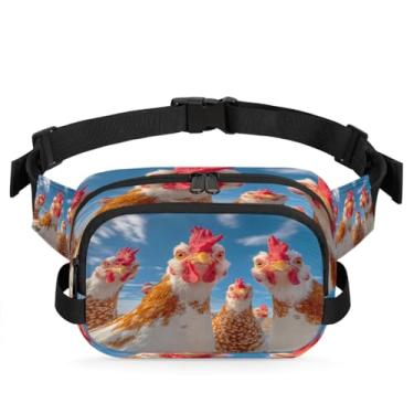 Imagem de Pochete de praia de areia preta pôr do sol para mulheres e homens com alça ajustável, bolsa transversal, bolsa de peito, bolsa tiracolo, Cor 4