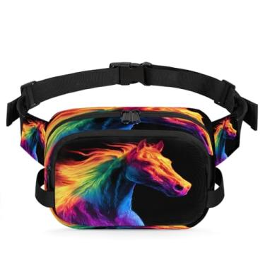 Imagem de Pochete de gato azul amarelo para mulheres e homens com alça ajustável, bolsa transversal, bolsa de peito, bolsa tiracolo, Cor 25