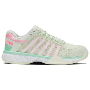Imagem de K-Swiss Tênis feminino Express Light Pickleball, Gelo/melada/rosa pastel neon, 7.5 Wide