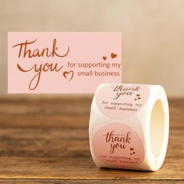 Imagem de Conjunto de 550 peças de cartão de agradecimento e adesivos, notas de agradecimento de negócios elegantes para pacotes de clientes e pedidos de varejo